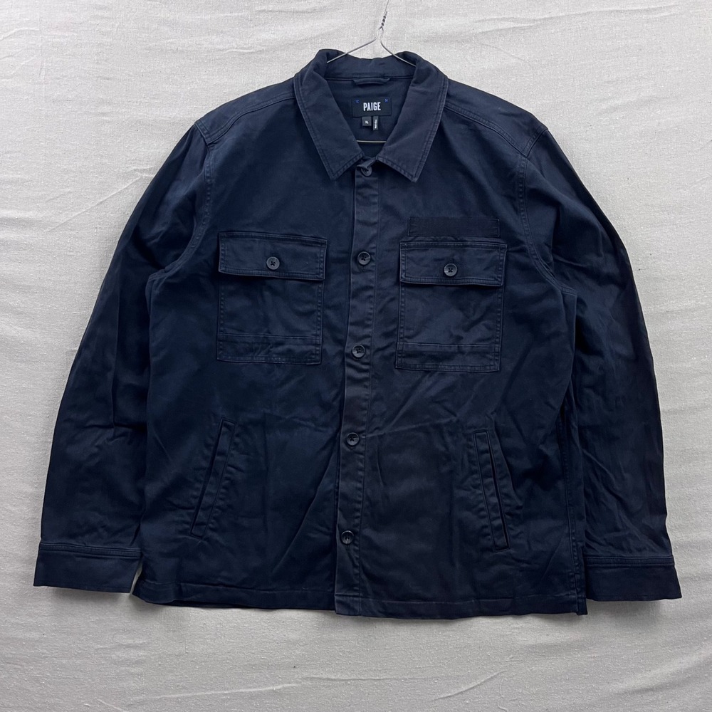 Paige‎ Scout Shirt Jacket Mens XL Black Excellent Cotton Twill Utility Shacket